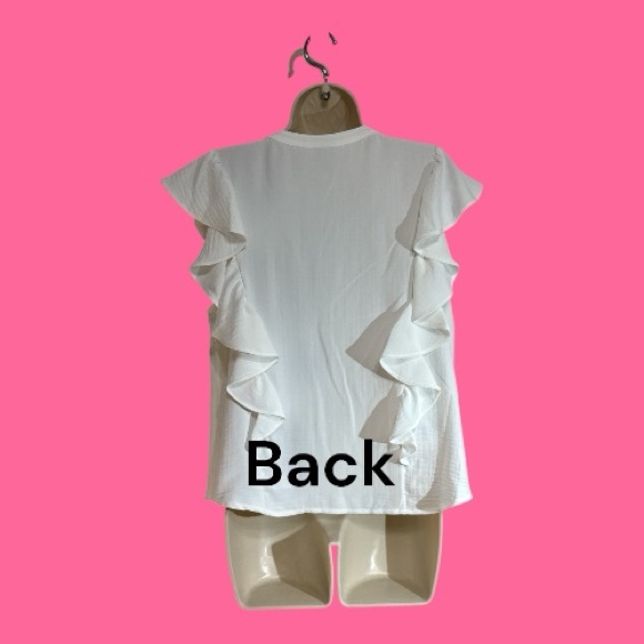 A New Day Ruffle Sleeve Accent White Blouse Size XL - Picture 4 of 6